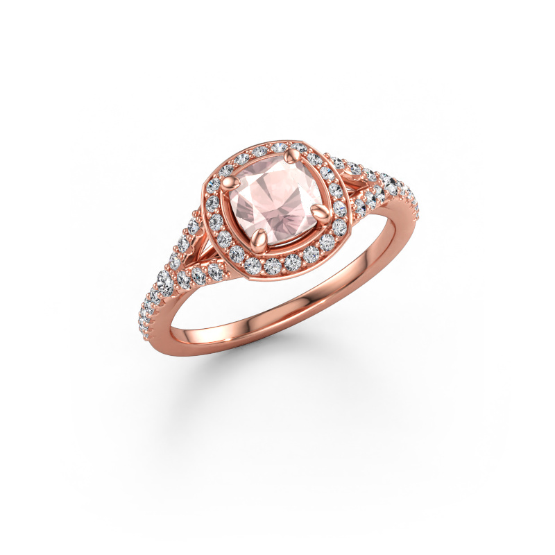 Immagine di Anello di fidanzamento Pamela CUS 585 oro rosa Morganite champagne 5.5 mm