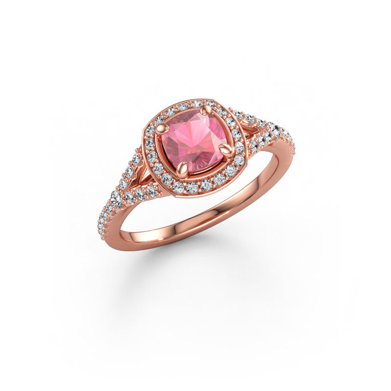 Bild av Förlovningsring Pamela CUS 585 roséguld Rosa turmalin 5.5 mm
