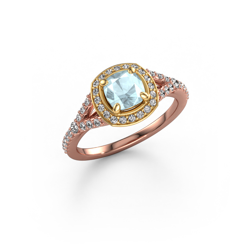 Image of Engagement ring Pamela CUS 585 rose gold Aquamarine 5.5 mm