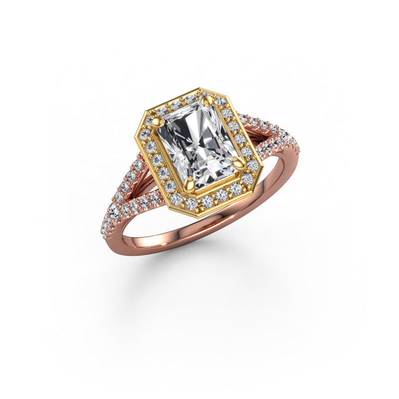 Image de Bague de fiançailles Pamela RAD 585 or rose Diamant 1.835 crt