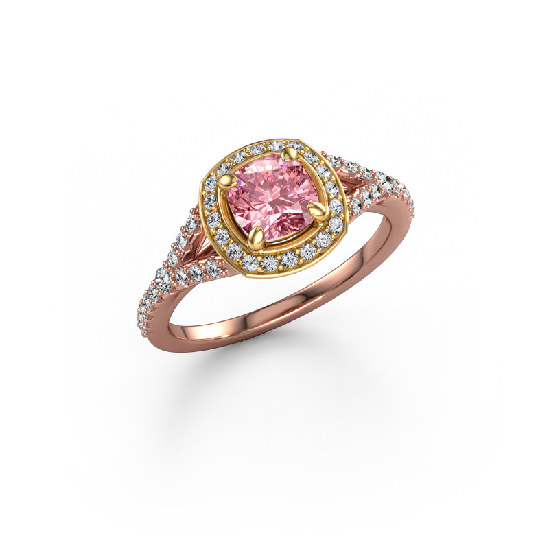 Image of Engagement ring Pamela CUS 585 rose gold Pink lab grown diamond 5.5 mm