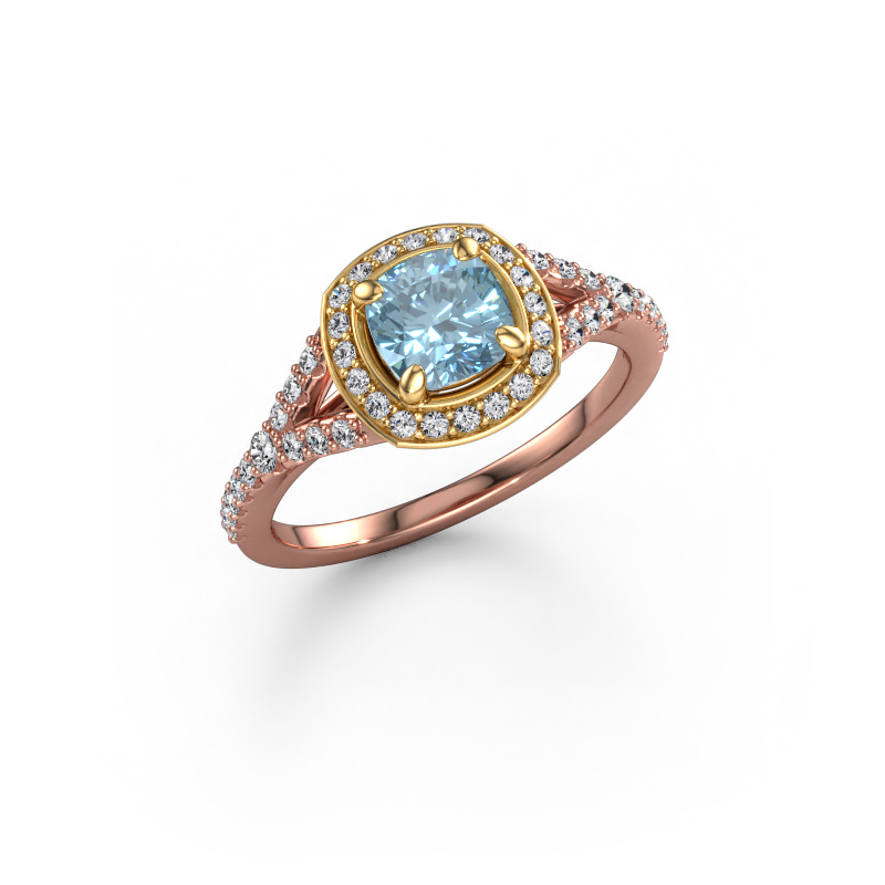 Bild von Verlobungsring Pamela CUS 585 Roségold Blauer Labordiamant 5.5 mm