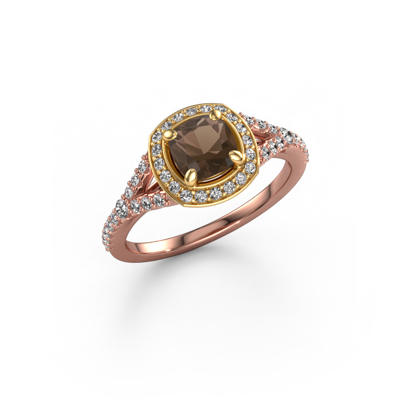 Bild von Verlobungsring Pamela CUS 585 Roségold Rauchquarz 5.5 mm