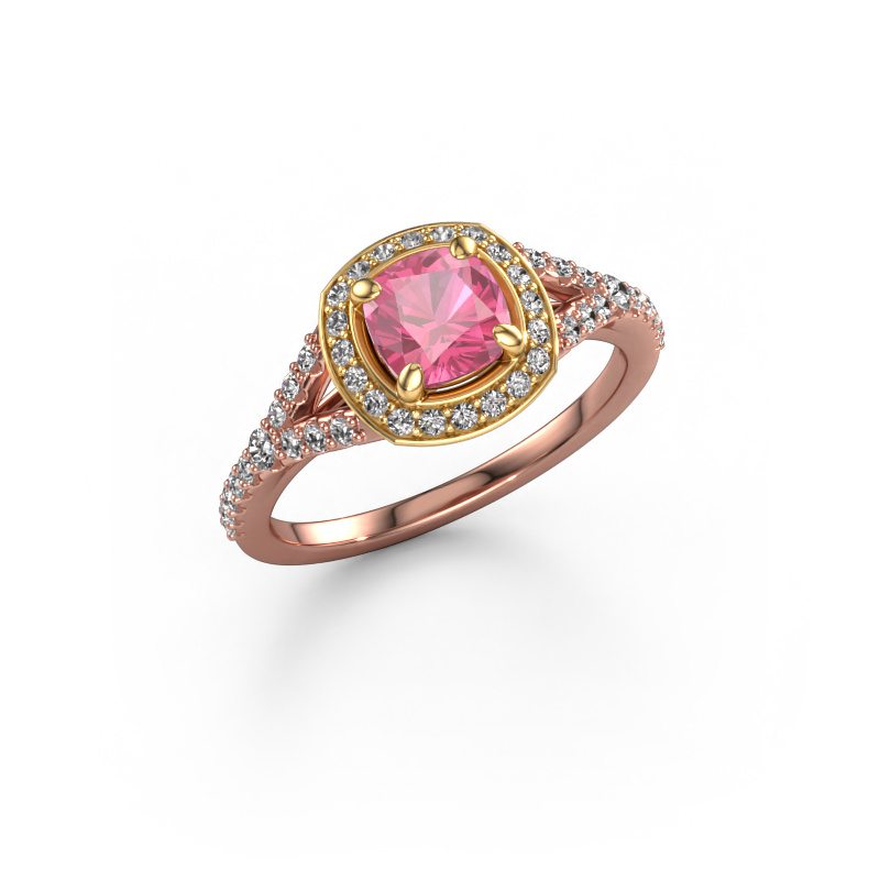 Image de Bague de fiançailles Pamela CUS 585 or rose Saphir rose 5.5 mm