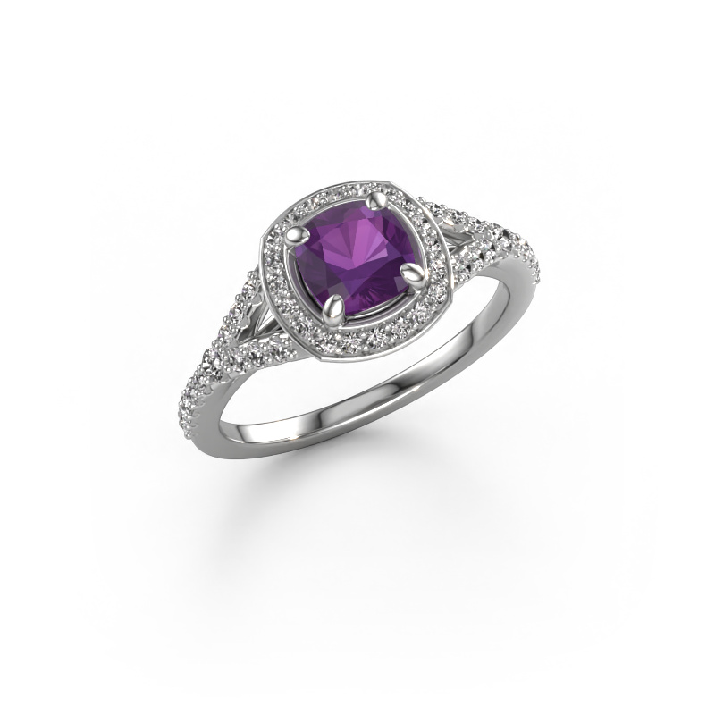Bild von Verlobungsring Pamela CUS 950 Platin Amethyst 5.5 mm