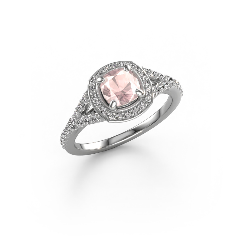 Image of Engagement ring Pamela CUS 950 platinum Morganite champagne 5.5 mm