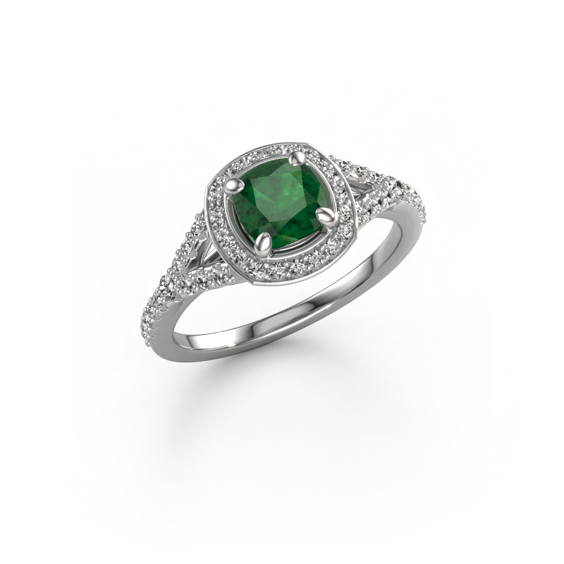 Image of Engagement ring Pamela CUS 950 platinum Emerald 5.5 mm