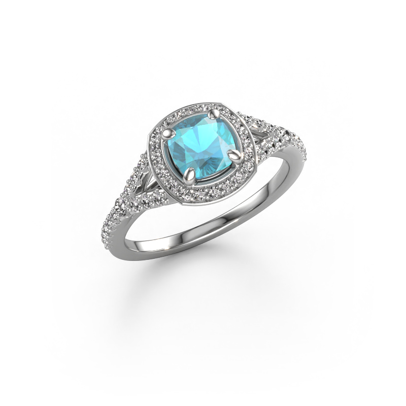 Image of Engagement ring Pamela CUS 950 platinum Blue topaz 5.5 mm