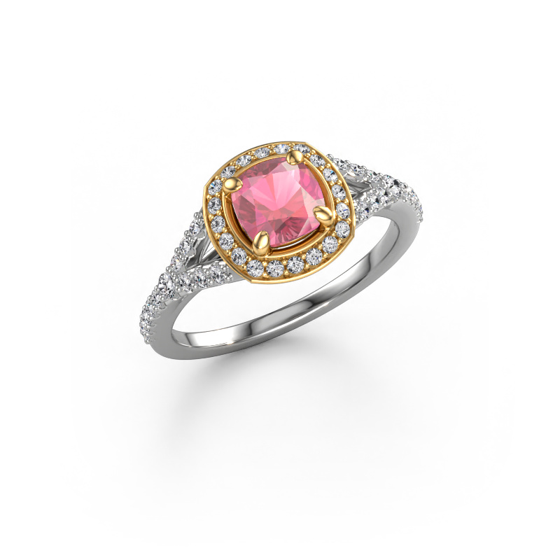 Image of Engagement ring Pamela CUS 585 white gold Tourmaline pink 5.5 mm