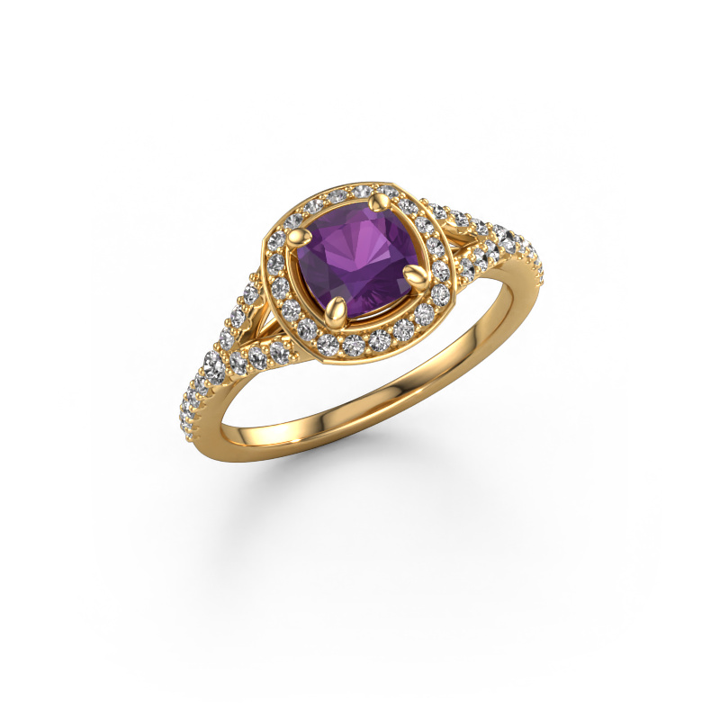 Image of Engagement ring Pamela CUS 585 gold Amethyst 5.5 mm