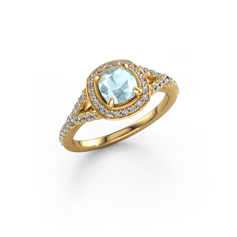 Bild von Verlobungsring Pamela CUS 585 Gold Aquamarin 5.5 mm