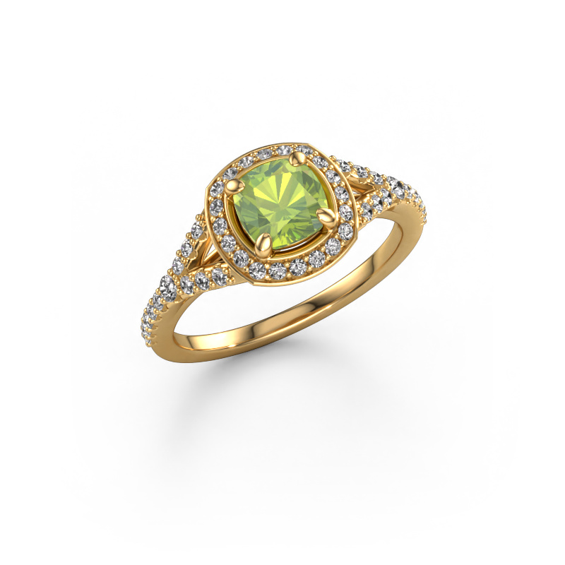 Image of Engagement ring Pamela CUS 585 gold Peridot 5.5 mm