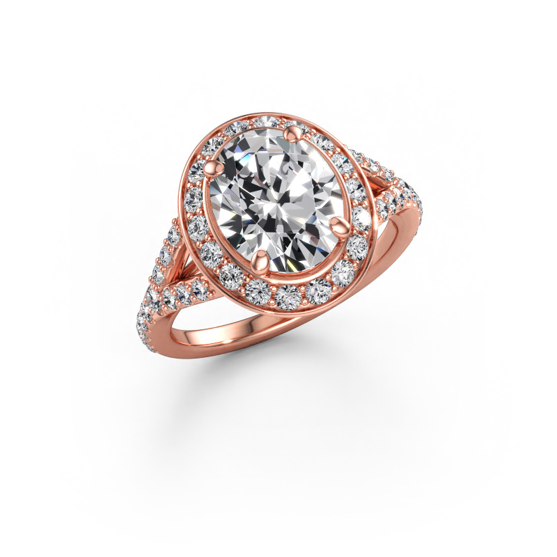 Immagine di Anello di fidanzamento Pamela OVL 585 oro rosa Diamante 3.374 crt