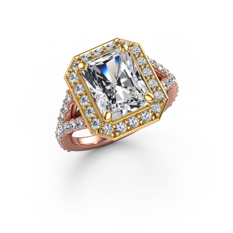 Image de Bague de fiançailles Pamela RAD 585 or rose Diamant synthétique 4.396 crt