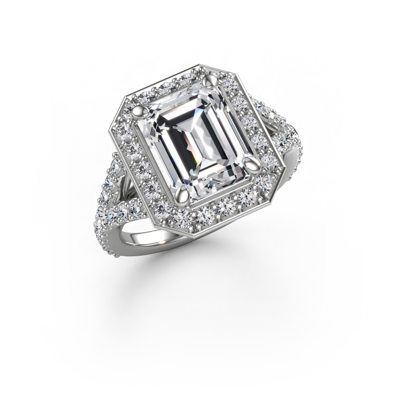 Image de Bague de fiançailles Pamela EME 950 platine Diamant synthétique 4.396 crt