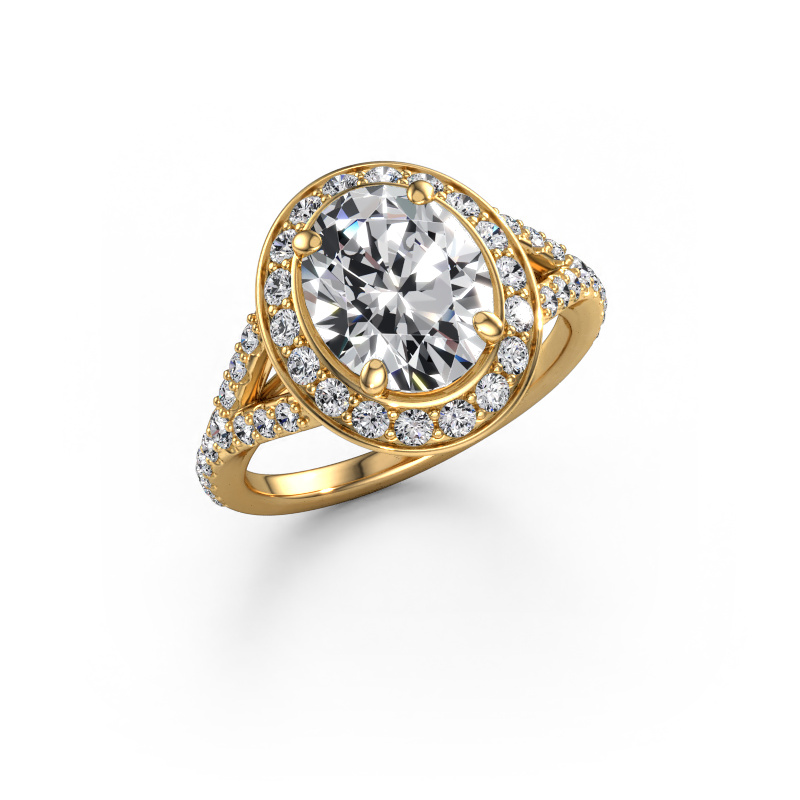 Image of Engagement ring Pamela OVL 585 gold Lab grown diamond 3.374 crt