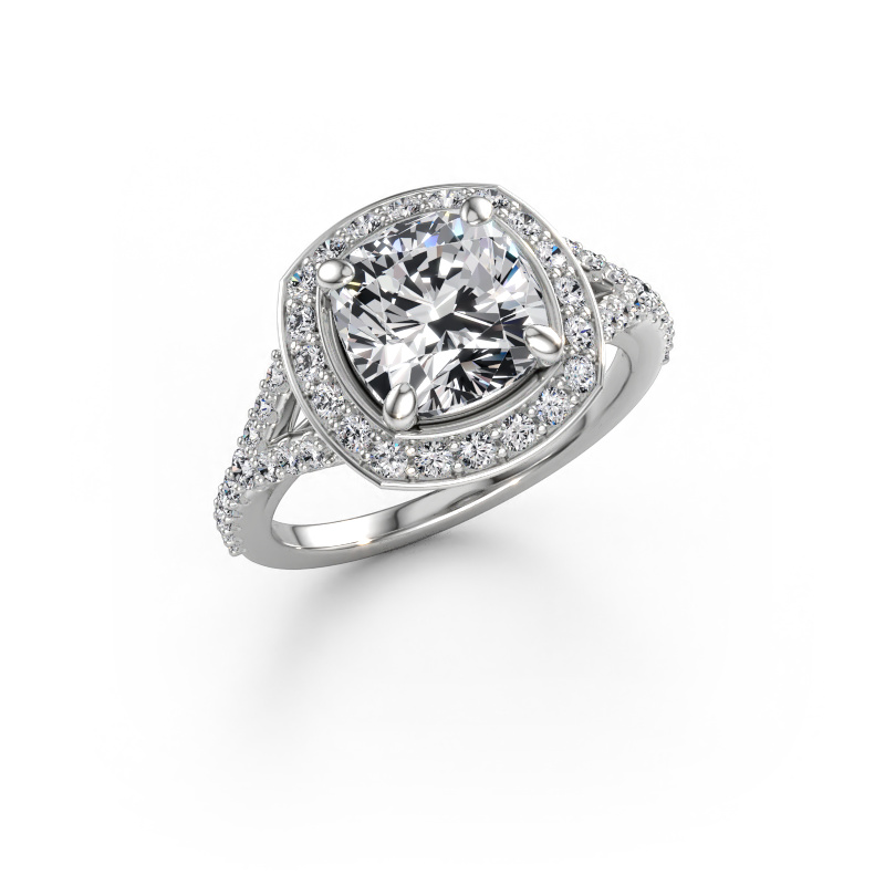 Immagine di Anello di fidanzamento Pamela CUS 585 oro bianco Diamante lab grown 3.07 crt