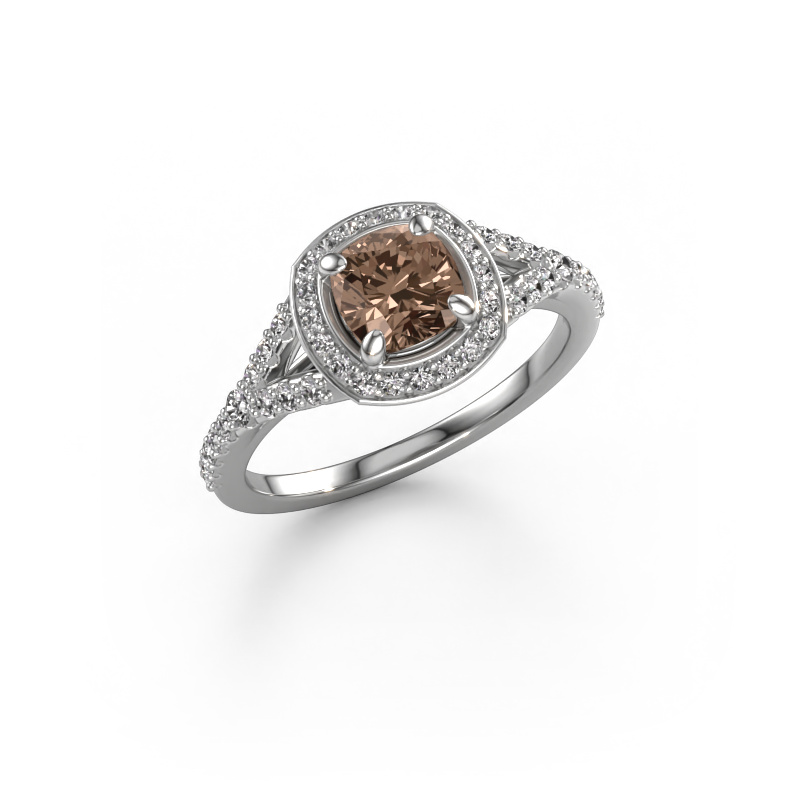 Afbeelding van Verlovingsring Pamela CUS 585 witgoud Bruine diamant 1.362 crt