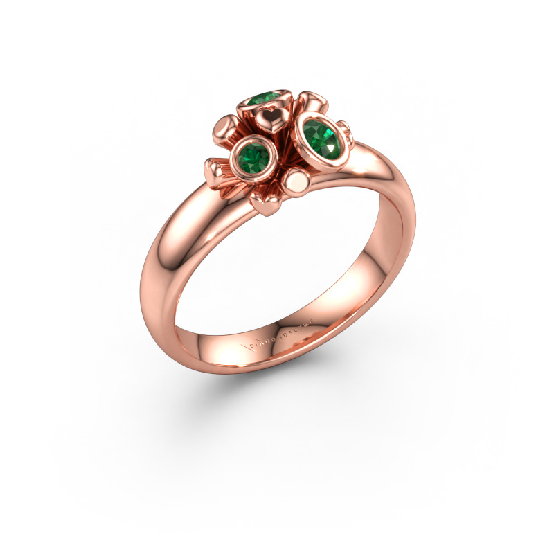 Immagine di Anello Pameila 585 oro rosa Smeraldo 2 mm