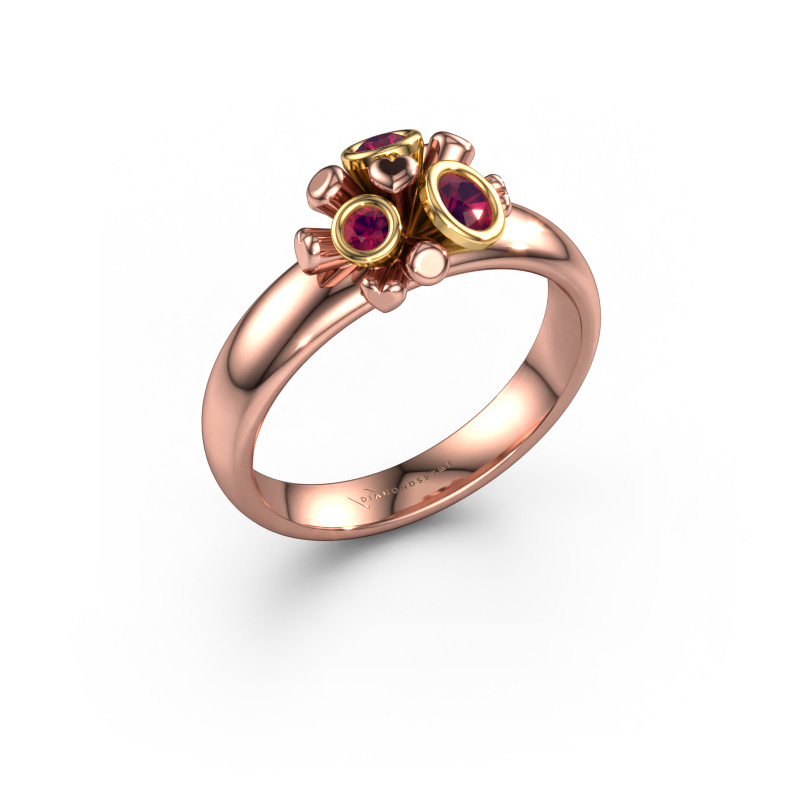 Image of Ring Pameila 585 rose gold Rhodolite 2 mm