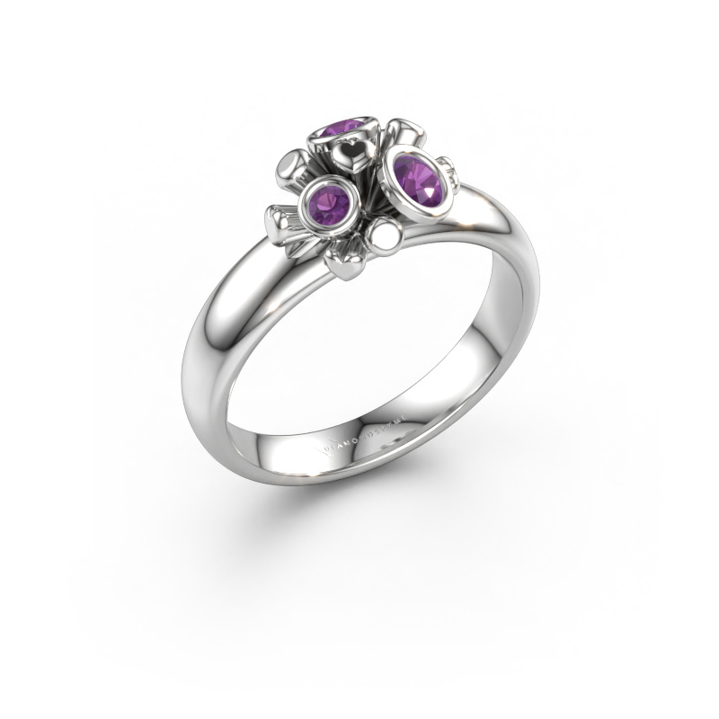 Immagine di Anello Pameila 585 oro bianco Ametista 2 mm
