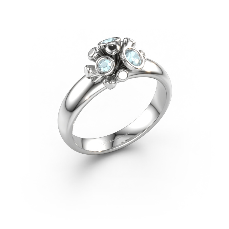 Immagine di Anello Pameila 585 oro bianco Acquamarina 2 mm
