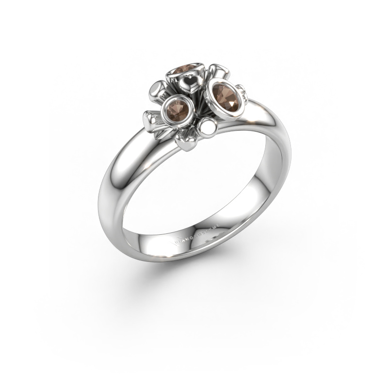 Bild av Ring Pameila 585 vitt guld Rökkvarts 2 mm