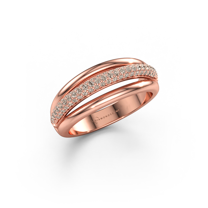 Immagine di Anello paris 585 oro rosa Diamante marrone 0.40 crt