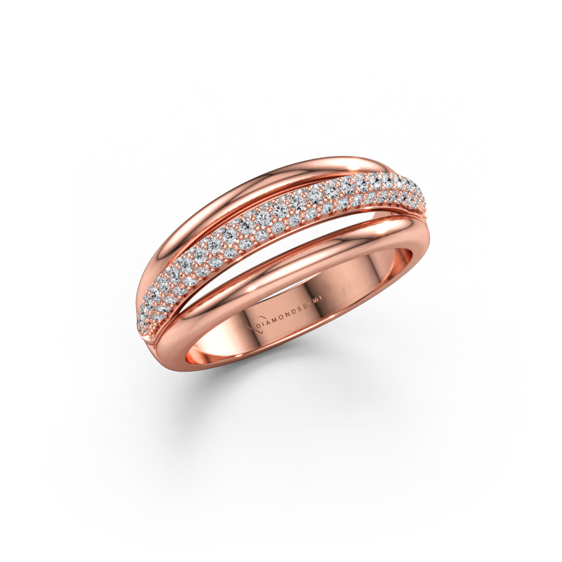 Immagine di Anello paris 585 oro rosa Diamante 0.40 crt