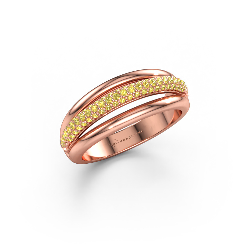 Bild av Ring paris 585 roséguld Gul safir 1 mm