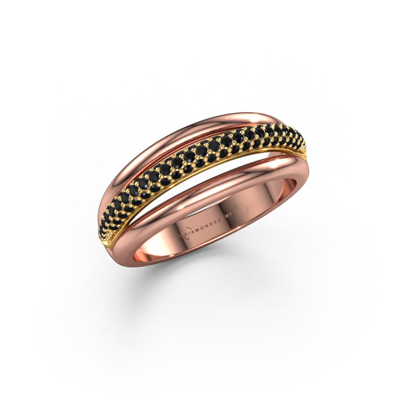 Bild von Ring paris 585 Roségold Schwarz Diamant 0.48 crt