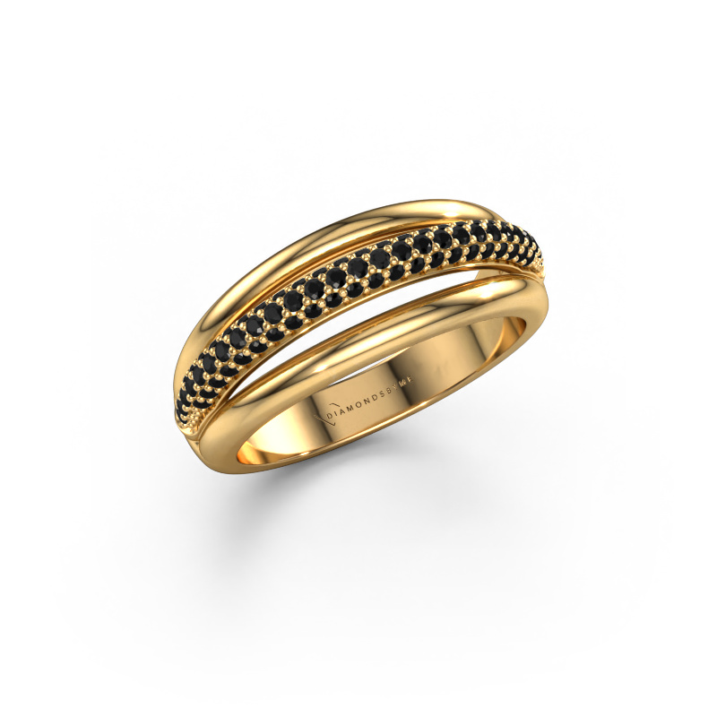 Image of Ring paris 585 gold Black diamond 0.48 crt