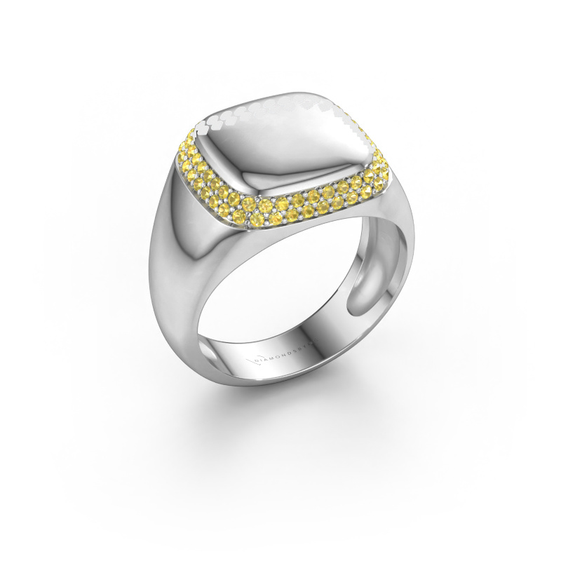Image of Men's ring Pascal 585 white gold Yellow sapphire 1.1 mm