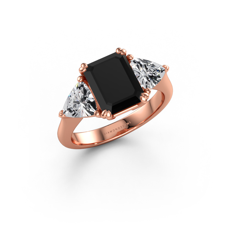 Bild av Förlovningsring Paula 585 roséguld Svart diamant 4.40 crt