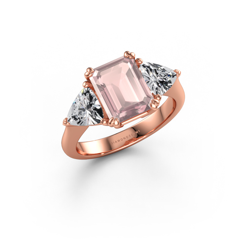Immagine di Anello di fidanzamento Paula 585 oro rosa Morganite champagne 9x7 mm
