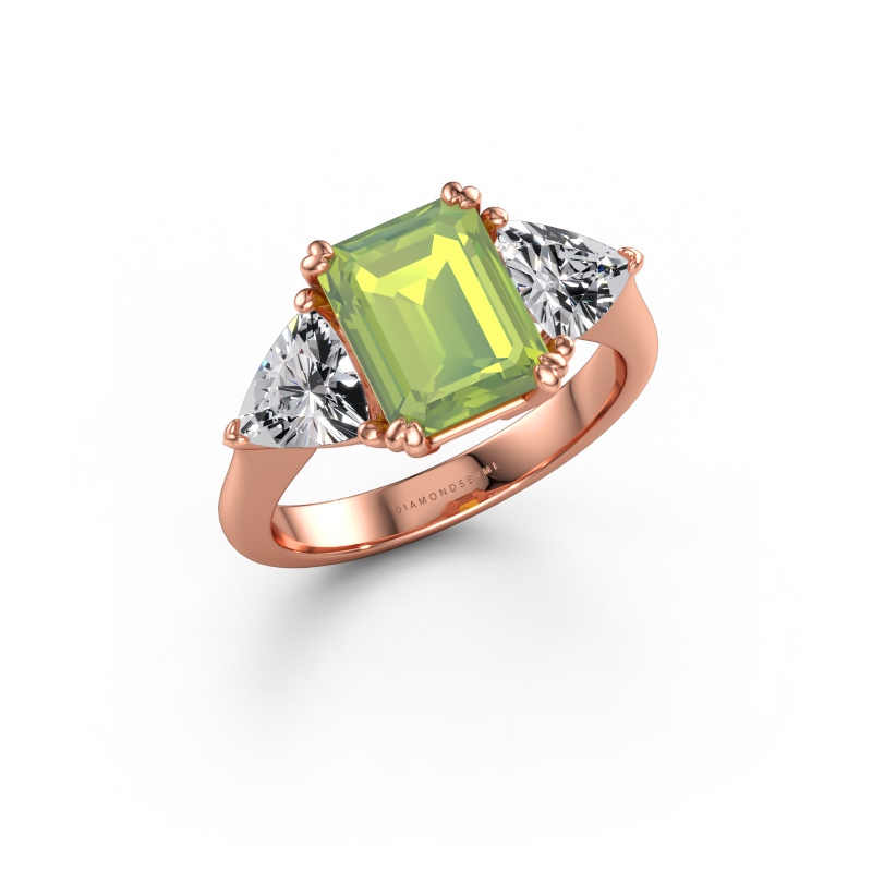 Bild av Förlovningsring Paula 585 roséguld Peridot 9x7 mm