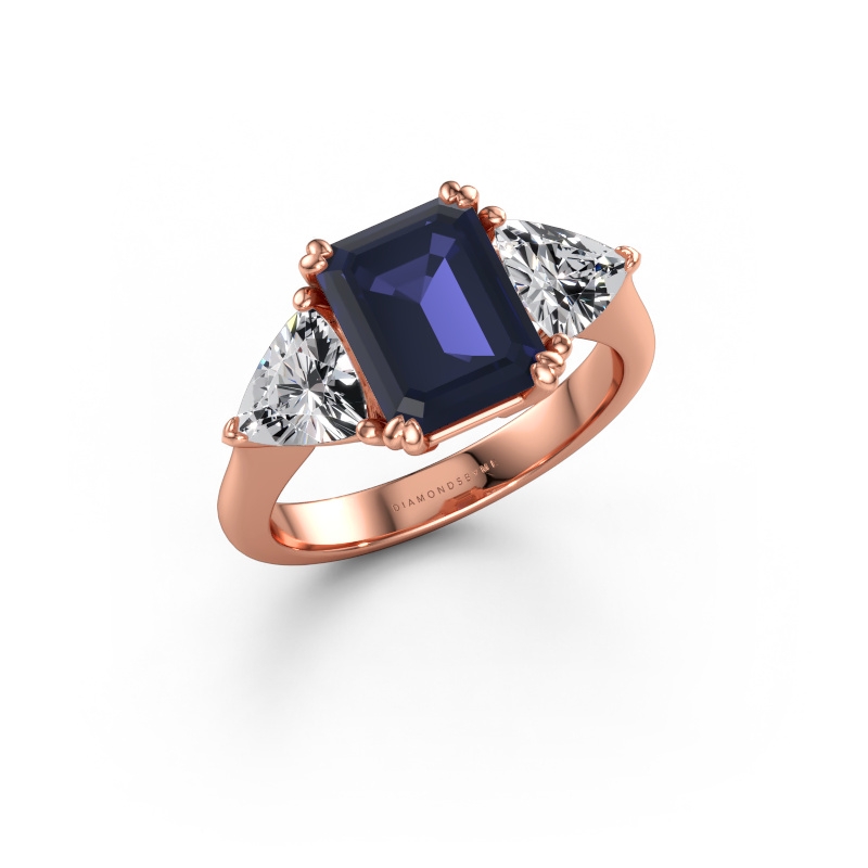 Immagine di Anello di fidanzamento Paula 585 oro rosa Zaffiro 9x7 mm