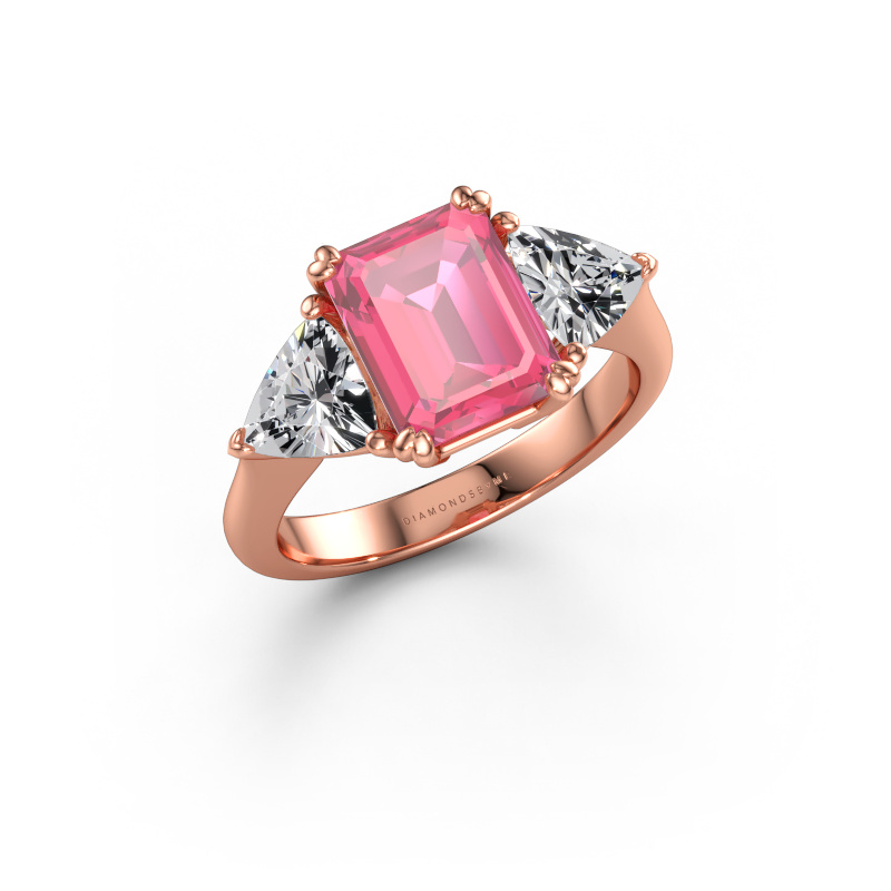 Immagine di Anello di fidanzamento Paula 585 oro rosa Zaffiro rosa 9x7 mm
