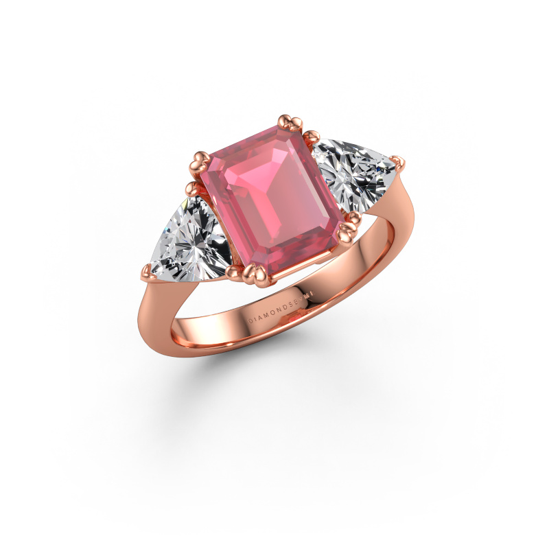 Bild av Förlovningsring Paula 585 roséguld Rosa turmalin 9x7 mm