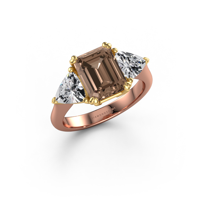 Afbeelding van Verlovingsring Paula 585 rosé goud Bruine diamant 3.90 crt