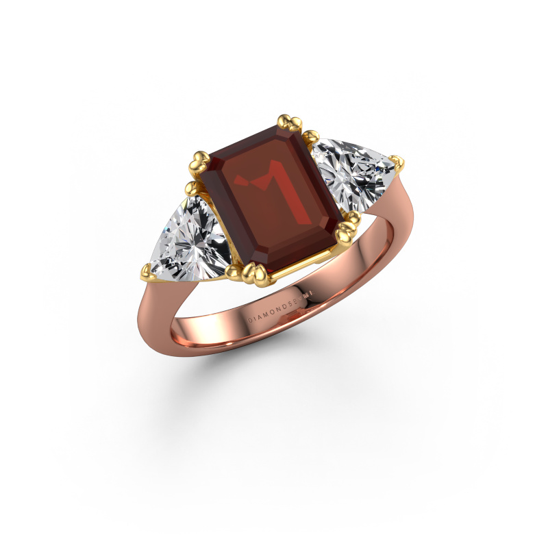 Bild von Verlobungsring Paula 585 Roségold Granat 9x7 mm