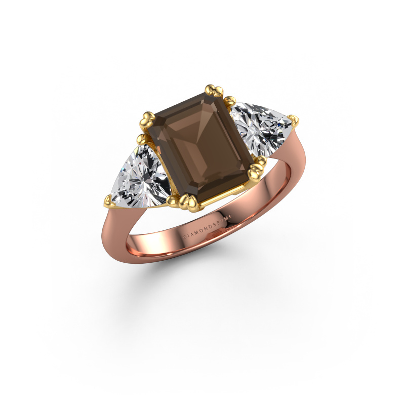 Bild von Verlobungsring Paula 585 Roségold Rauchquarz 9x7 mm