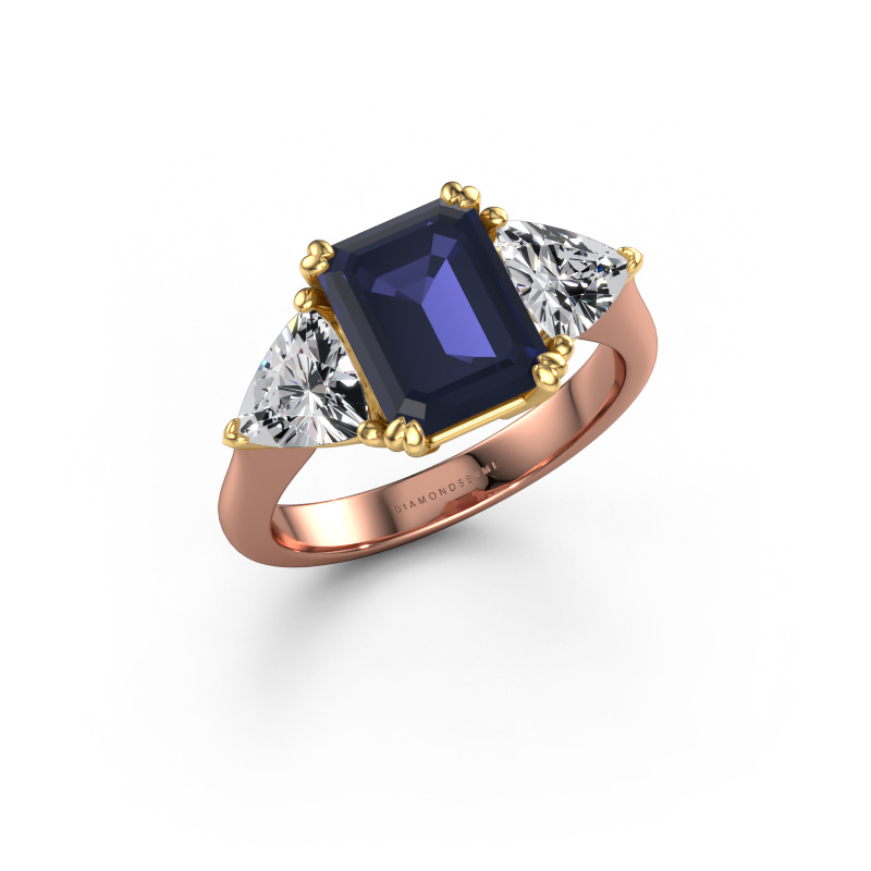 Bild von Verlobungsring Paula 585 Roségold Saphir 9x7 mm