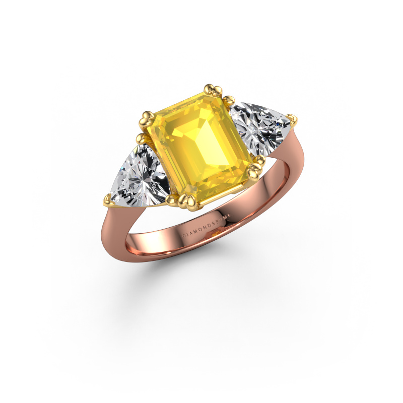 Bild von Verlobungsring Paula 585 Roségold Gelb Saphir 9x7 mm