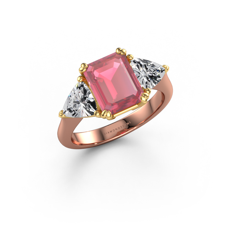 Bild von Verlobungsring Paula 585 Roségold Turmalin rosa 9x7 mm
