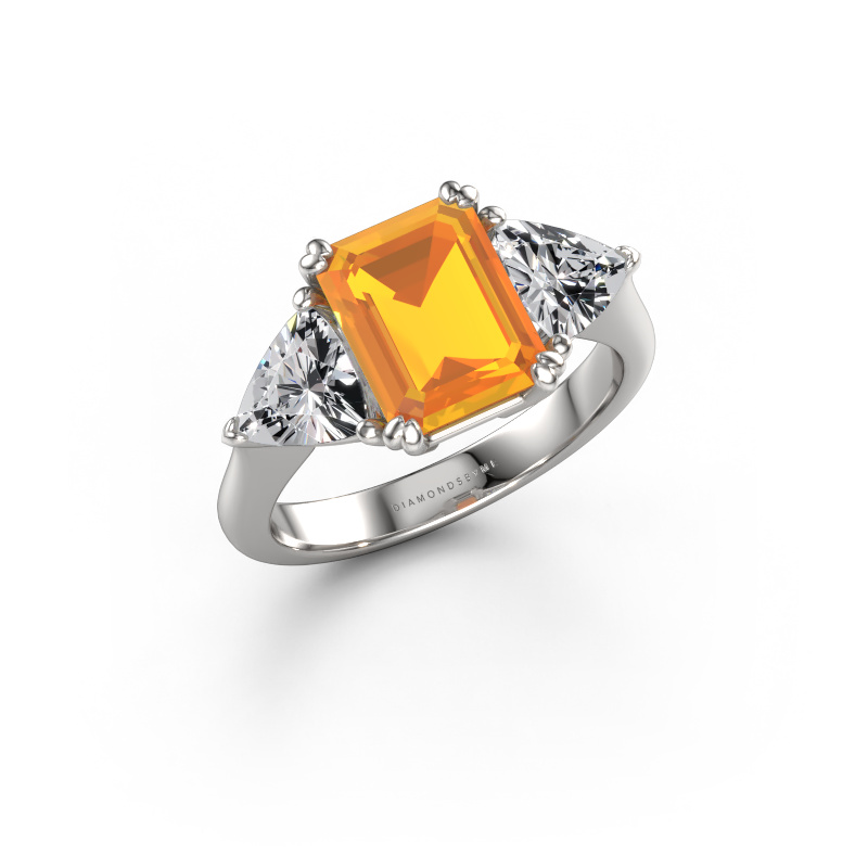 Bild von Verlobungsring Paula 950 Platin Citrin 9x7 mm