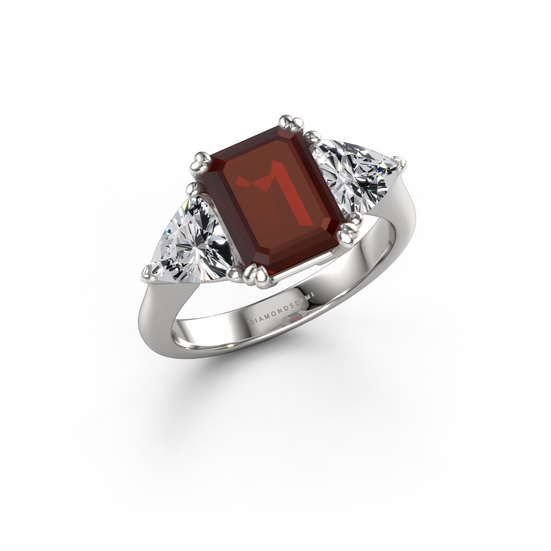 Bild von Verlobungsring Paula 950 Platin Granat 9x7 mm