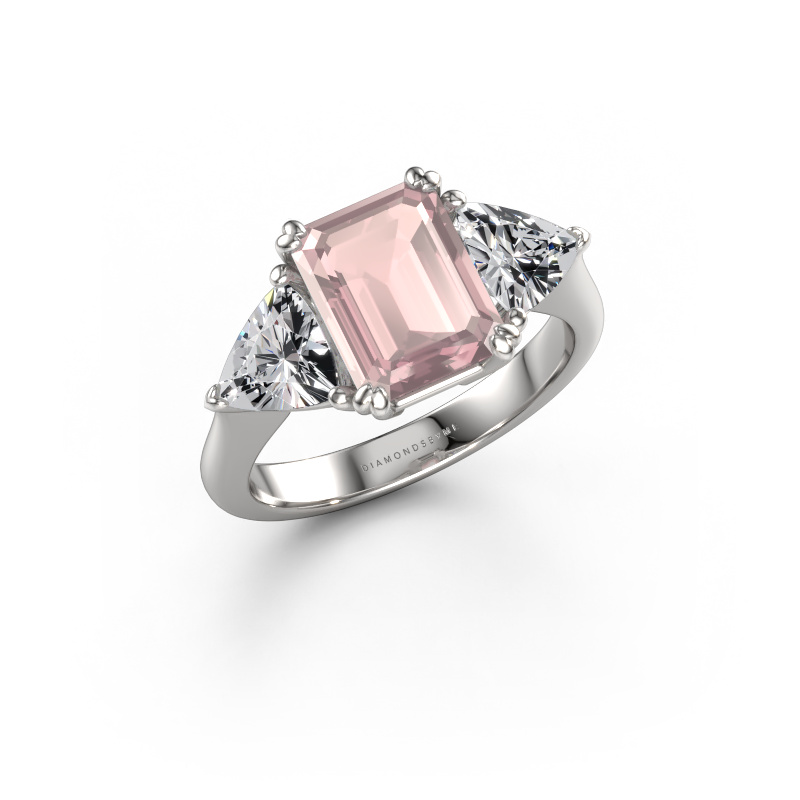 Afbeelding van Verlovingsring Paula 950 Platina Morganiet champagne 9x7 mm