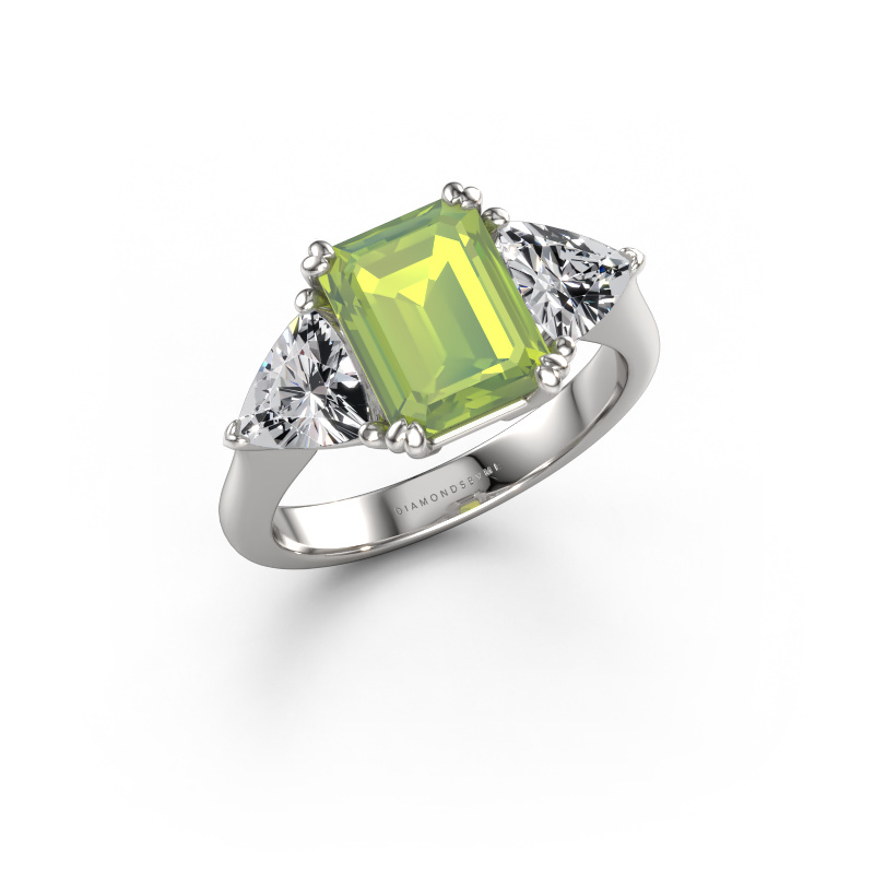 Image of Engagement ring Paula 950 platinum Peridot 9x7 mm