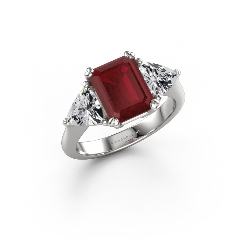 Image of Engagement ring Paula 950 platinum Ruby 9x7 mm